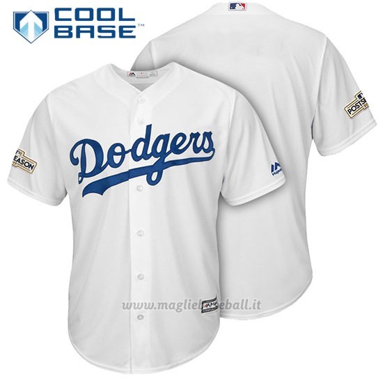 Maglia Baseball Uomo Los Angeles Dodgers 2017 Postseason Bianco Cool Base